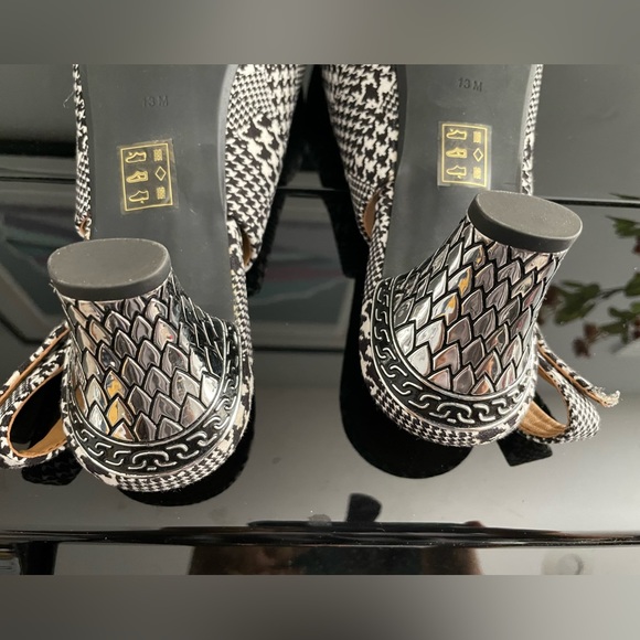 Brand New J. RENEE SLINGBACK MAYETTA PUMPS BLK & WHITE SZ 13 M - Picture 4 of 8